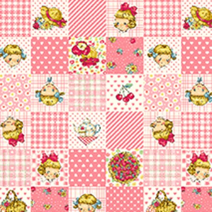 Margaret and Sophie Love Strawberry- Small Patchwork in Pink