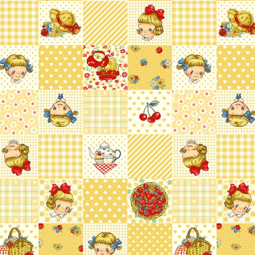 Margaret and Sophie Love Strawberry- Small Patchwork in Yellow