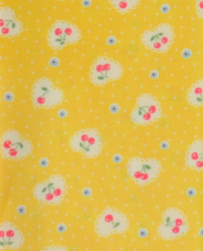 Atsuko Matsuyama - Cherries on Heart Doilies in Yellow